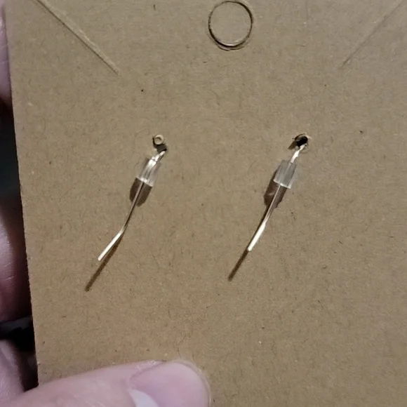 Handmade! Royal blue with faux pearl dangle earrings! - Picture 3 of 3